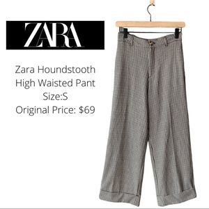 Zara high waist houndstooth pant